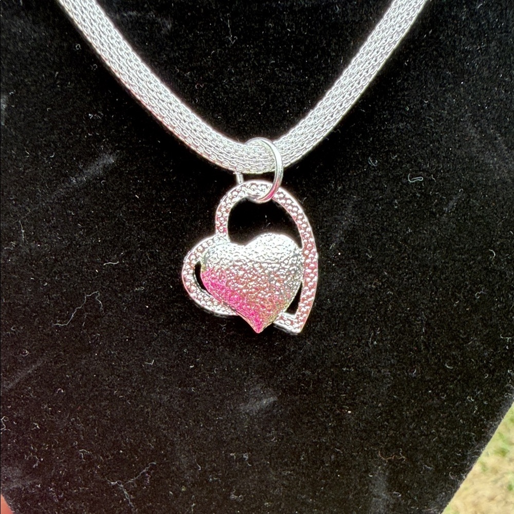 Silver chain whit Heart Pendant - Picture 2 of 2